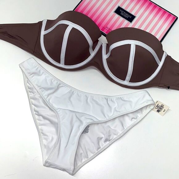 🔥VICTORIA SECRET SWIMSUIT 2 pc 36D push-up //Small New #8